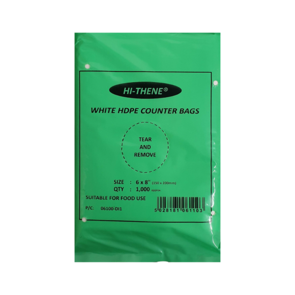 Hi-Thene White HDPE Counter Bags